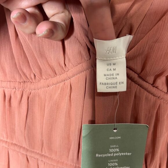 H&M Women's M Blush Pink Dress Empire Waist Sleeveless Recycled Formal Cocktail - Picture 10 of 12